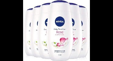 NIVEA Care & Roses - 6 x 250 ml - Voordeelverpakking - Douchecrème
