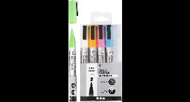 Krijtstiften, lijndikte 1,2-3 mm, sterke kleuren, 5 stuk/ 1 doos