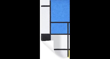 Muurstickers - Sticker Folie - Compositie met blauw, rood, zwart, geel en grijs - Piet Mondriaan - 20x40 cm - Plakfolie - Muurstickers Kinderkamer - Zelfklevend Behang - Zelfklevend behangpapier - Stickerfolie