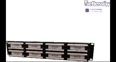 Cat5E 48-poorts patchpanel met kabelorganizer