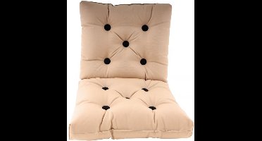 ARC Marine bruin dubbel Zitkussen met zwarte Knopen 75 x 42 cm