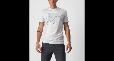 Castelli Casual T-Shirt Heren Wit Zilver - MAURIZIO TEE WHITE SILVER GRAY RED-XL
