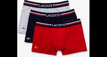 Lacoste Iconic Heren Boxershorts 3-Pack Rood/Blauw/Grijs - Maat  XL