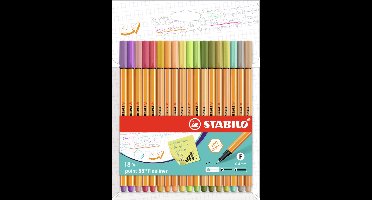 STABILO point 88 - Premium Fineliner - Fine 0,4 mm - Etui Met 18 Nieuwe Kleuren