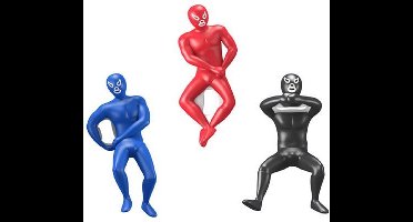 Kikkerland Flesopener - Worstelaars - Random kleur - Zwart/blauw/rood - 1 stuk - Worstelposes