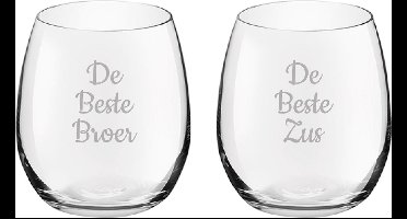 Gegraveerde Drinkglas 39cl De Beste Broer- De Beste Zus