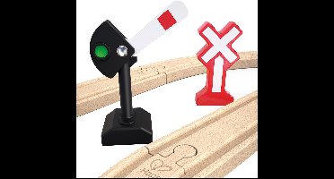 Hape Houten Mechanische Spoorwegset 14-delig