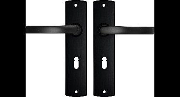 AXA Curve Basic Deurbeslagset – SL55 – Kruk op Schild met Sleutelgat – Zwart