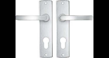 AXA Curve Basic Deurbeslagset – PC72 – Kruk op Schild met Cilindergat – Aluminium