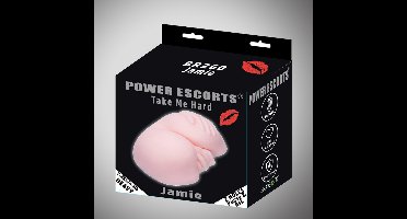 Power Escorts - Take me Hard Jamie - realistische grote flexibele Pussy & Ass Masturbator - 2,2 KG - beige - BR260 - stoere Cadeaubox