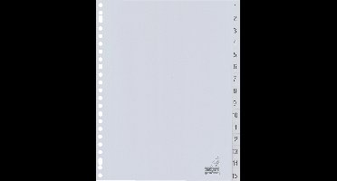 10 X Tabbladen Kangaro 23-gaats G415CM 1-15 genummerd grijs PP