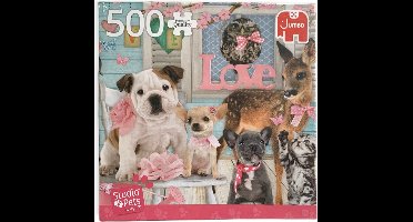 Jumbo - Puzzel - Dieren - Roze -  Love - 500 stukjes - Studio Pets