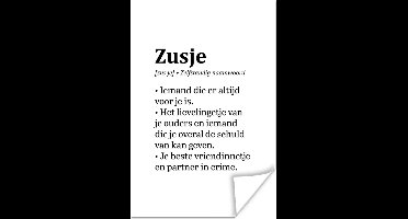 Poster Zusje - Quotes - Spreuken - Zusje definitie - Woordenboek - 20x30 cm