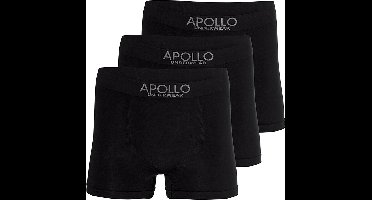 Apollo heren boxershorts naadloos - maat M - 3-pack - zwart