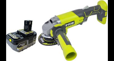 RYOBI R18AG-0 accu haakse slijper 18 V ONE+ 115 mm + 1x accu 4,0 Ah - zonder oplader