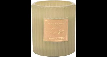 Geurkaars relax & unwind olijfgroen 8x8x9cm - 18u