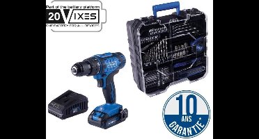 20V IXES accuschroefboormachine + 1 accu 2 Ah, lader, doos inclusief 74 accessoires - C-DTB74/1-X