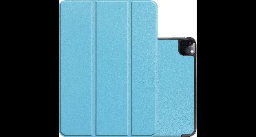 Hoes - Geschikt voor Apple iPad Pro (2022) - 11 inch - 4e generatie - Dun & Stevig - Trifold Bookcase - Hard Cover - Hardcover Book Case - Tablet Hoesje - Lichtblauw
