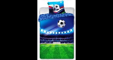 Voetbal Dekbedovertrek Stadium - Eenpersoons - 140 x 200 cm - Katoen
