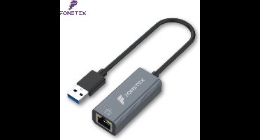 FoneTex Ethernet Adapter USB A kabel - USB A naar Ethernet / Internet - Internet Adapter - Netwerk adapter - Netwerkadapter - 1000 Mbps - Gigabit