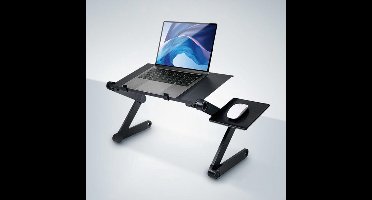 MikaMax Laptopstandaard - Laptopstand - Laptoptafel - 360º Verstelbaar met Knoppen - Ventilatiegaten - Apart Muistafeltje - Draagkracht tot 10kg