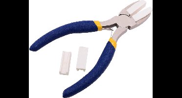 oCreon Dubbele Nylon Kaaktang - Platte Neus Tang Blauw - Voor Draad Buigen & DIY Sieraden Maken