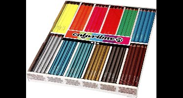 Colortime kleurpotloden vulling: 3 mm metallic kleuren neon kleuren 144stuks