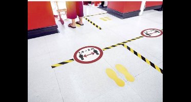 Durable DURALINE® vloer markering tape - 15 m - Geel/Zwart