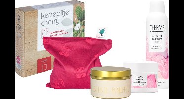 Therme Mindful Blossom & Kersepitje Warmtekussen - Therme Foaming Showergel Mindful Blossom - Therme Body Butter Mindful Blossom - Kersepitje Warmtekussen