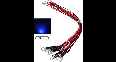 Knipper Led 3mm Blinking met kabel 12V - 10 stuks - kleur Blauw