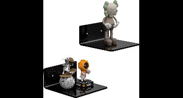 JGS ® Elegant en Compact Zwart Wandrek Set van 2 voor Diverse Ruimtes