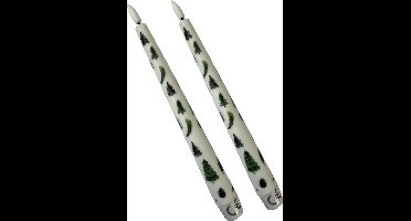 Set van 2 ledkaarsen motief kerstboom 25 cm