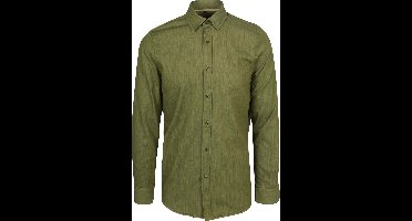 Suitable Overhemd Washed Groen - Maat M - Heren - Casual Shirt