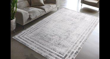 Pierre Cardin Paris - Vintage - Super zacht - Shinny - 3D - Vloerkleed – hotel sjiek - design tapijt fraai – Karpet - 120x170cm zilver