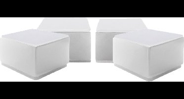 Purepeak Meubelverhogers Set 4 Stuks - Bedverhogers - 6 x 6 x 5.1 cm - Tafelpoot verhoger - Wit