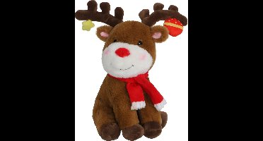 Boon hond kerstspeelgoed rendier+bel+piep bruin 25cm
