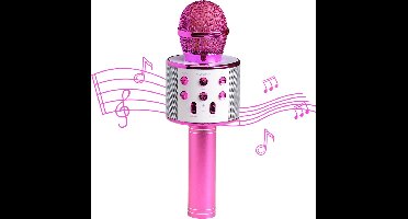 Denver Karaoke Microfoon Bluetooth - Draadloos - Karaoke Set - Ingebouwde Speaker - AUX - MicroSD - KMS20 - Roze