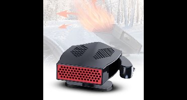 ApexArte® Auto Verwarming Ventilator - Auto Kachel 12 Volt - Heater - Ontdooier - 360 Graden Rotatie - Zwart met Rood