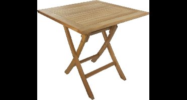 Decomeubel - Inklapbare TEAK tuintafel vierkant 70 x 70 cm