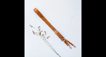 The Leather Rebel - Verstelbare lederen camerariem - Schouderriem - Single strap - Comfortabel - Quick release - Unisex - Metalen haak met 1/4" cameraschoef - Cognac - Maat S/M