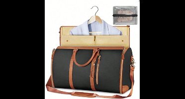 3-in-1 Reis Kledinghoes met Schouderriem en Waszak – Weekender Bag Set (2-delig) - Zwart