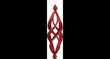 Spiraal hanger - Glitter Rood - dia.5H18cm