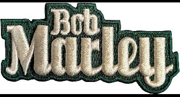 Bob Marley - Text Logo Patch - Groen/Wit