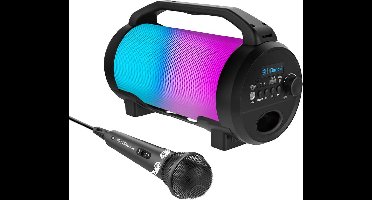 iDance CYCLONE400BK Karaoke Set - Bluetooth Party Speaker met Disco LED-Verlichting - Inclusief Microfoon