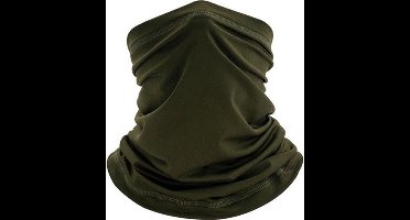 New Age Devi - Nekwarmer - Sjaal - Bandana Donker Groen One Size - voor Wintersport
