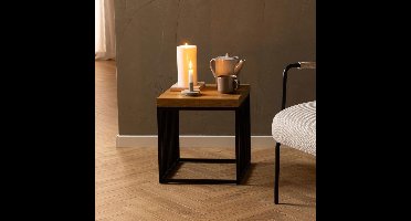 Sohome Bijzettafel Susane Eiken, 40 x 40cm - Naturel - Vierkant
