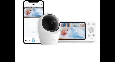 eufy Baby E20 Babyfoon – Baby Monitor – 2K HD Resolutie – App- en Offlinebesturing – Scherp Nachtzicht – 5000mAh Accu – Intelligente Geluids- en Temperatuurmeldingen – Beveiligde Verbinding – Wit