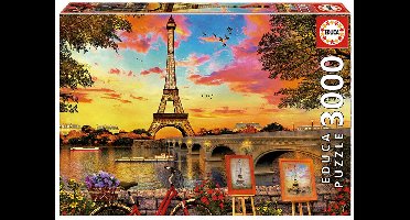 Educa puzzel Zonsondergang in Parijs 3000 stukjes - legpuzzel volwassenen.