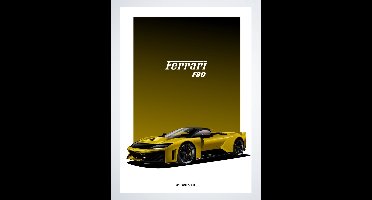Ferrari F80 Groen op Poster - 50 x 70cm - Auto Poster Kinderkamer / Slaapkamer / Kantoor