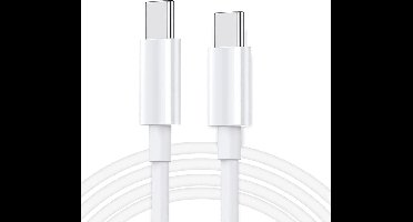 USB-C naar USB-C - 120W 5A - 2 Meter - Snelle oplader en data kabel adapter - Snellader - geschikt voor laptop, telefoons, tablets etc. - wit